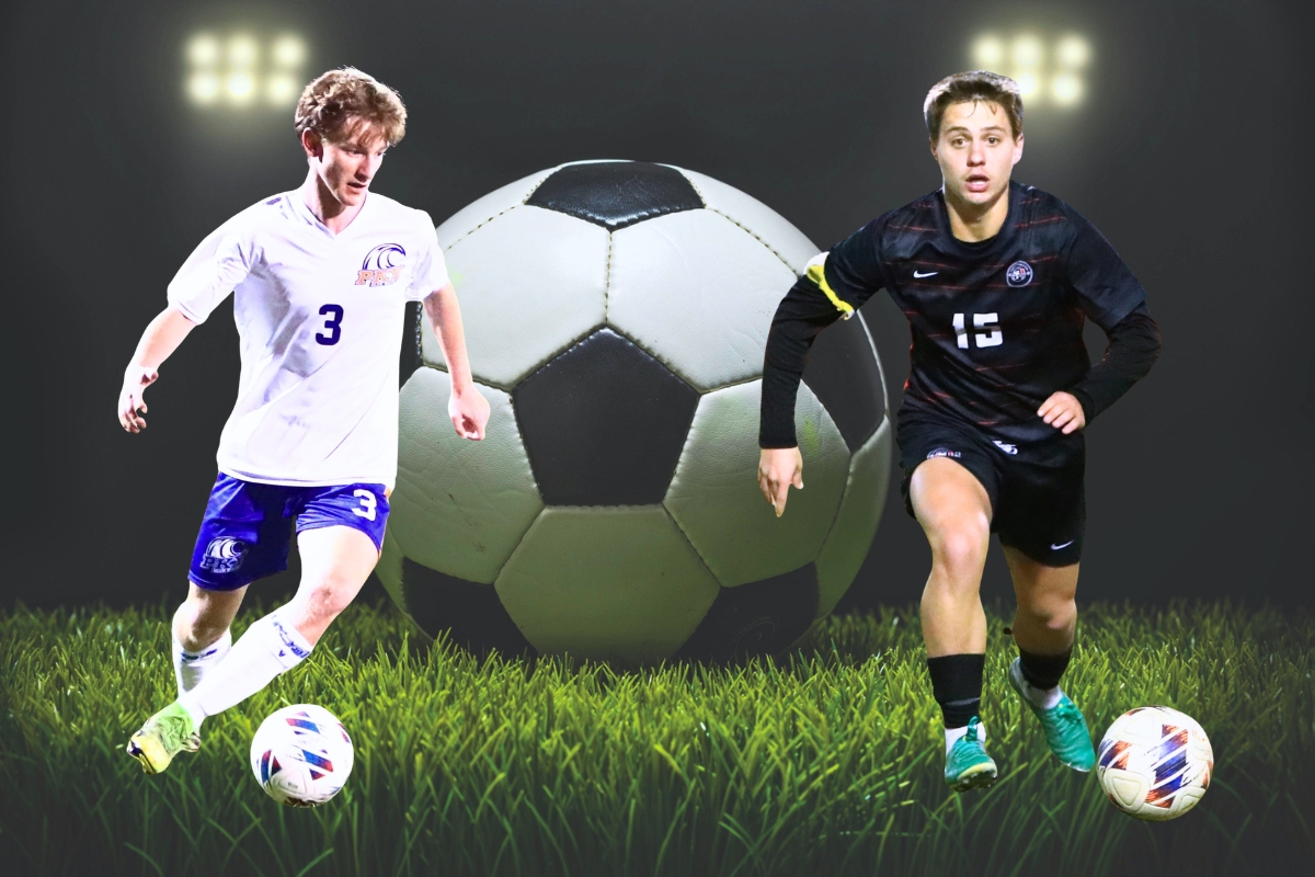 P.K. Yonge's Jack Reichardt (left) and Santa Fe's Wayne Boone were named to the 2025-26 All Area boys soccer teams. Graphic and photos by C.J. Gish
