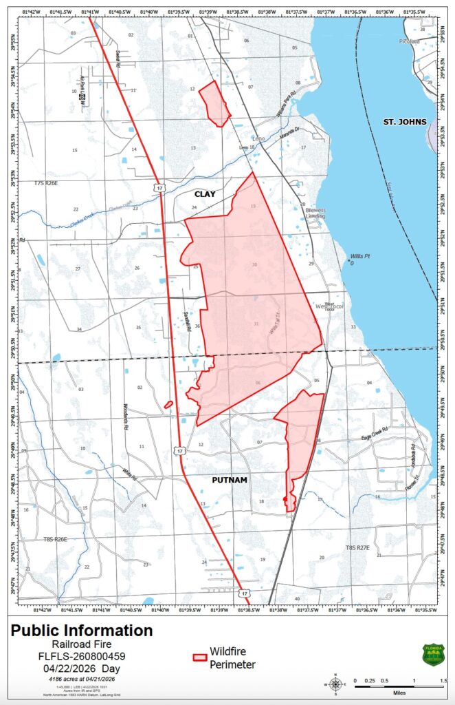 Railroad Fire in Clay County. Courtesy Clay County Fire Rescue