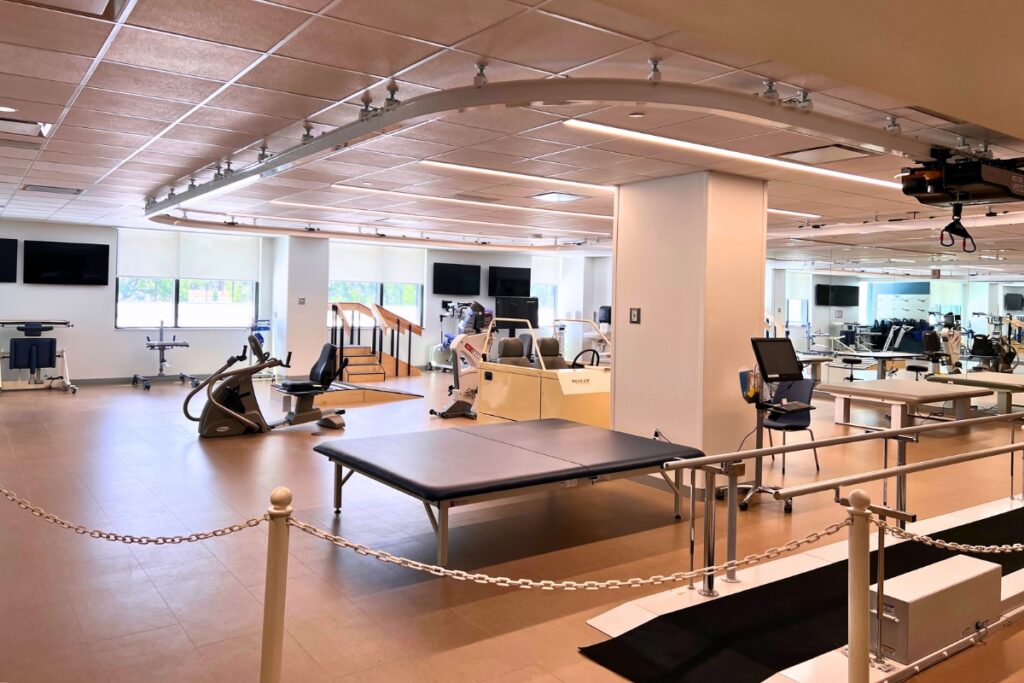 The rehabilitation gym in the hospital. Photo by Nick Anschultz