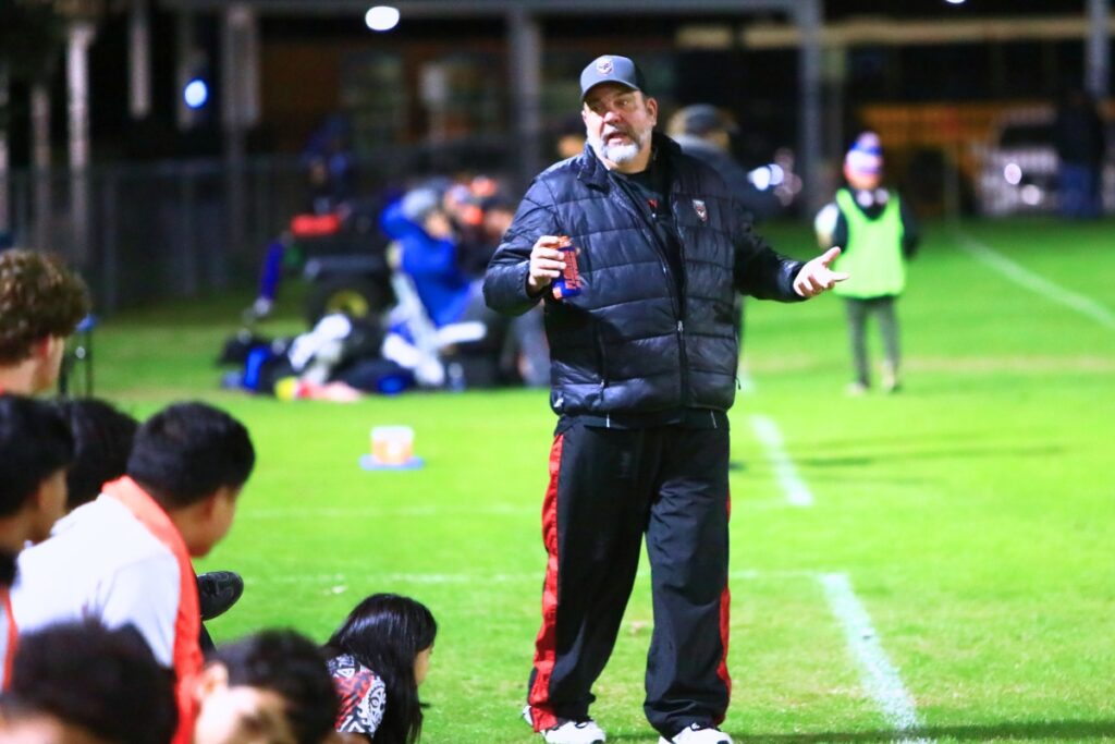 Williston boys soccer coach Max Aguirre led the Red Devils to a 14-4-5 record and the Class 2A Region 1 Final. Photo by C.J. Gish