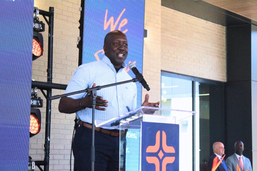 Williston interim City Manager and Police Chief Mike Rolls said the city was thankful for the new hospital. Photo by Nick Anschultz
