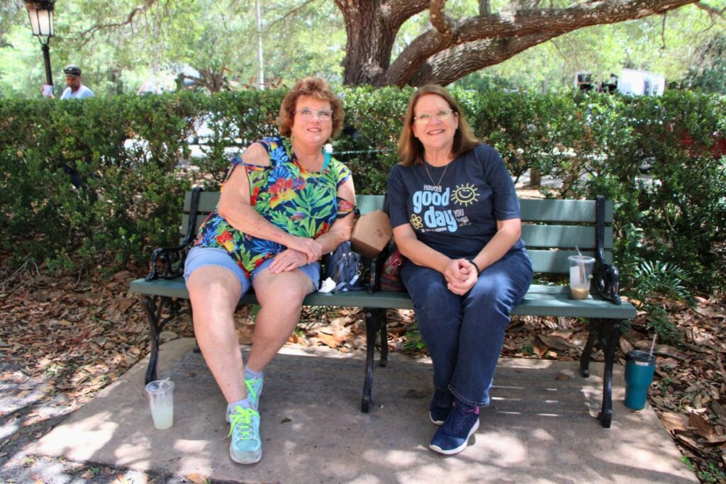 'A Land Remembered' fans Kathy Pickera and Anne McKinley. Photo by Lillian Hamman