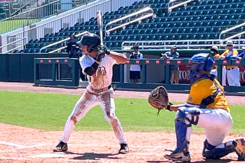 Buchholz's Angel Irizarry scored two of the Bobcats' three runs in a 3-2 win against Martin County (Stuart) in the 6A state semifinals. Photo by Mike Ridaught