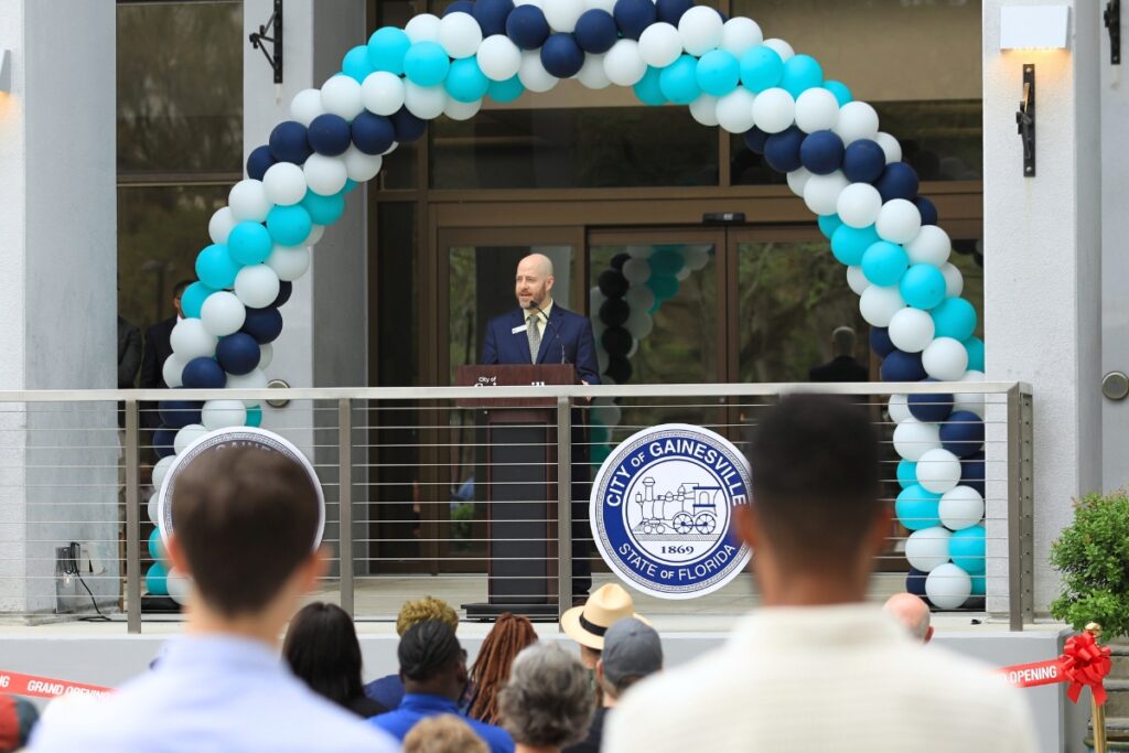 Commissioner Casey Willits said Gainesville would continue to remember its history and do what Gainesville does. Photo by Seth Johnson