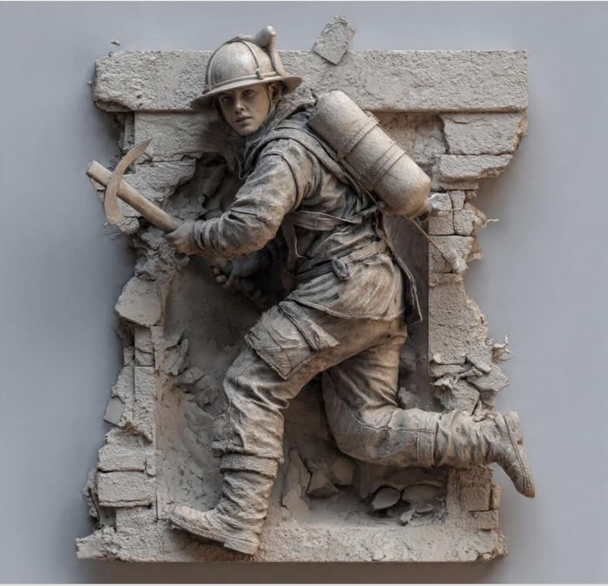 Submission by Legacy Art Studio Inc. for the headquarters of Alachua County Fire Rescue.