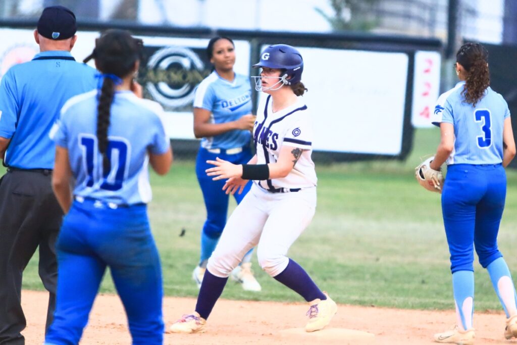 Gainesville's Adriana Koralewski (16) hits a double in the fourth inning against Deltona in the Class 5A-Region 2 Quarterfinal. Photo by C.J. Gish