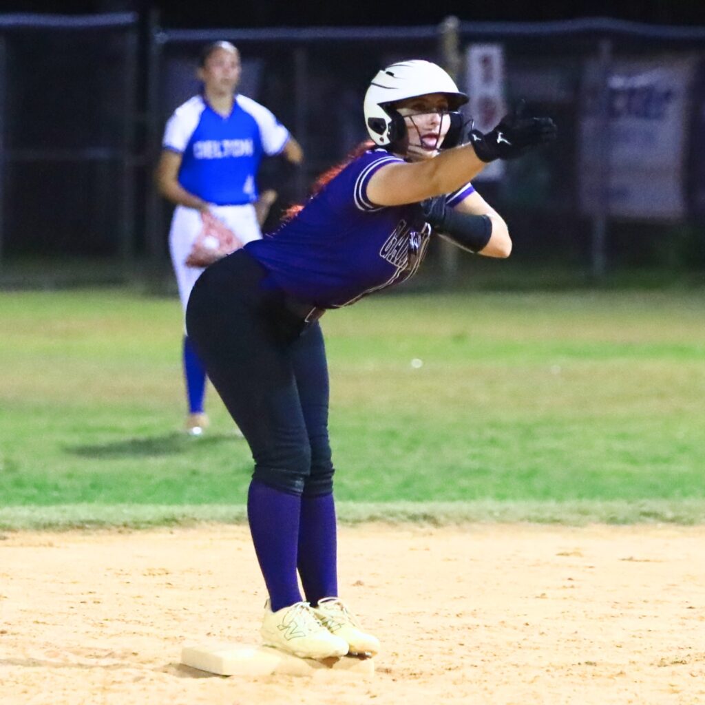 Gainesville's Aubree Suarez (7) hit a one-run double in the sixth inning for a 6-4 lead against Deltona in the 5A-District 5 championship game. Photo by C.J. Gish