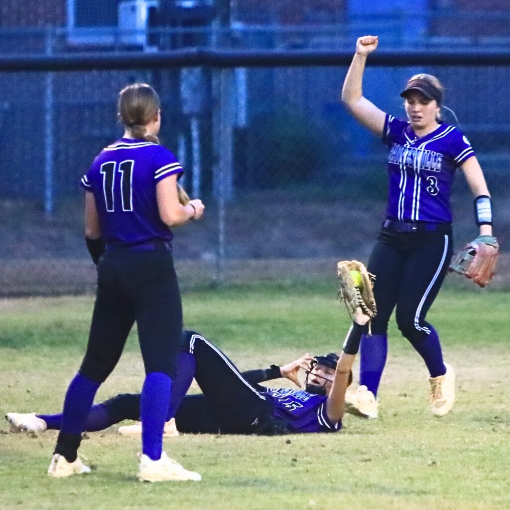Gainesville's Lana Renicks (15) makes a catch for the third out in the fifth inning against Deltona in the 5A-District 5 championship game. Photo by C.J. Gish