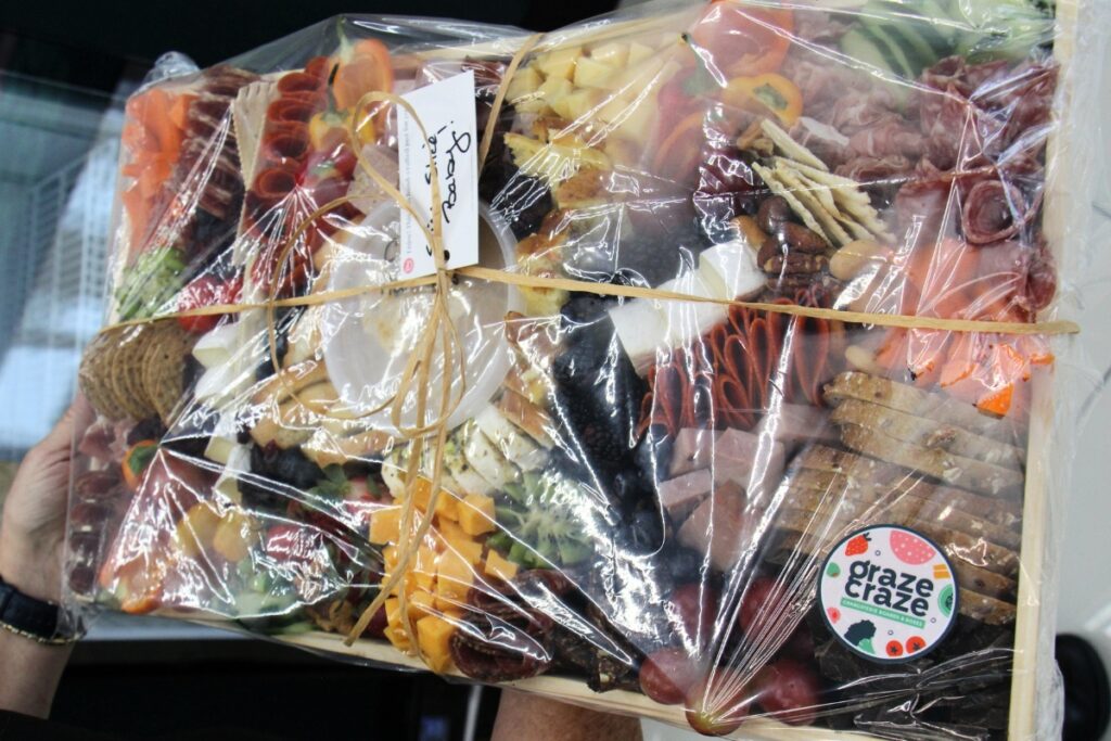 Graze Craze boards feature Boar's Head meats and cheeses, homemade jams and hummus, and locally sourced fruits and vegetables.
