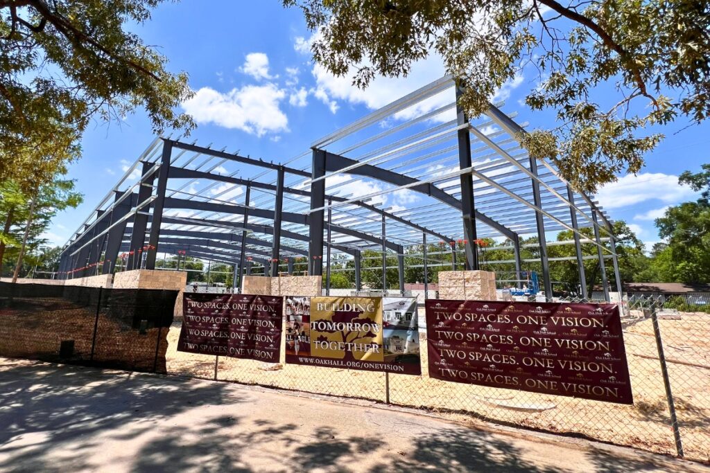 Karen Montini said the Upper School gymnasium is roughly 21,000 square feet. Photo by Nick Anschultz