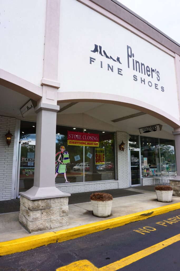 Pinner's Fine Shoes in the Westgate Plaza Shopping Center. Photo by Kirsten Rabin