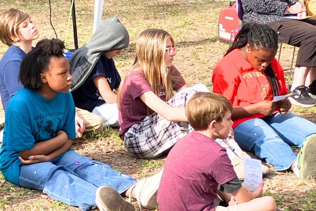 Students from Micanopy Academy anticipate the town's new library. Photo by Lillian Hamman