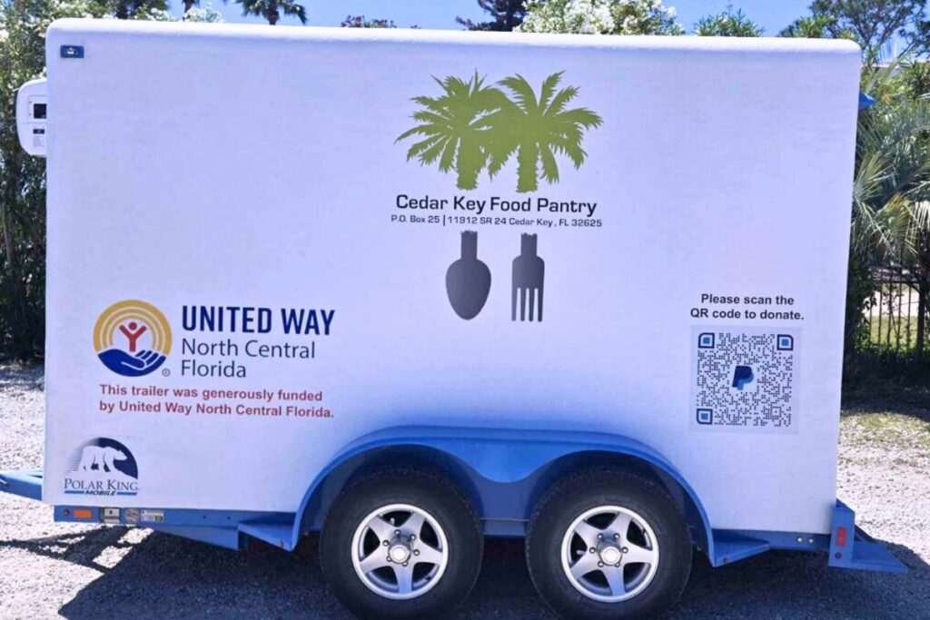 The Cedar Key Food Pantry will unveil its newly acquired refrigerated food trailer on Thursday morning. Courtesy of Cedar Key Food Pantry