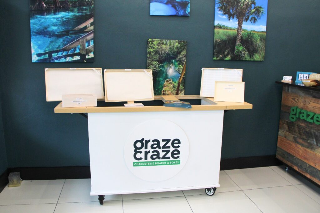 The Graze Craze cart is equipped for bringing charcuterie to area events.