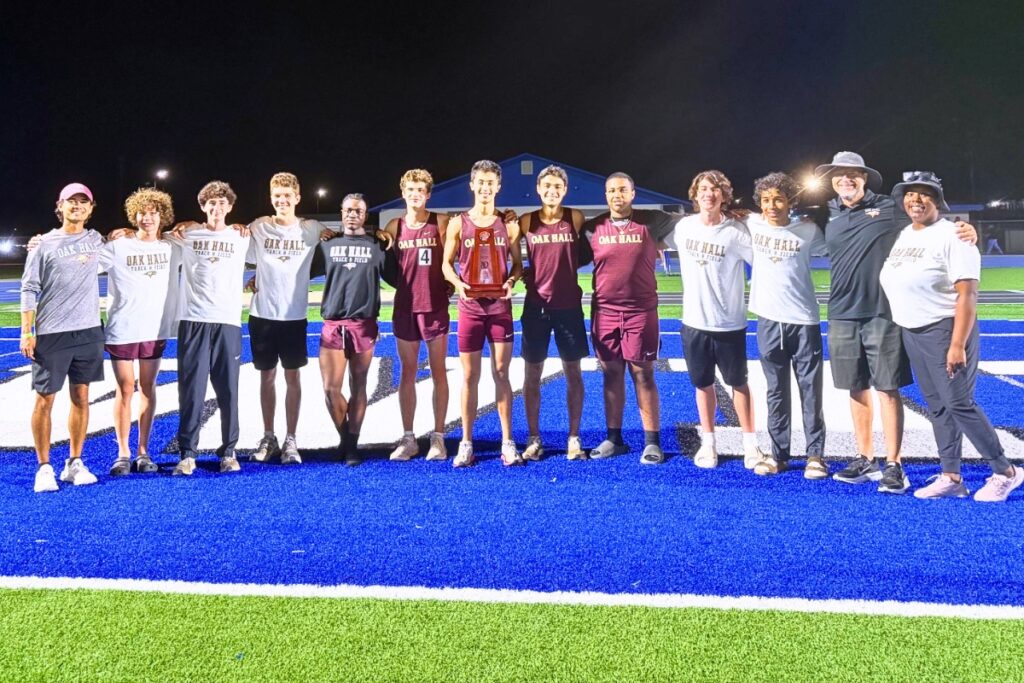 The Oak Hall boys track & field team finished second in the 1A-Region 2 meet on Friday. Courtesy of Edwin McTureous