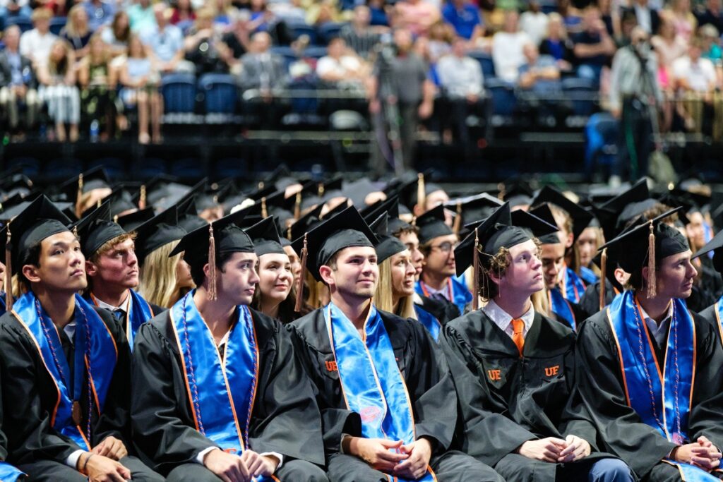 UF graduates watch the ceremony unfold