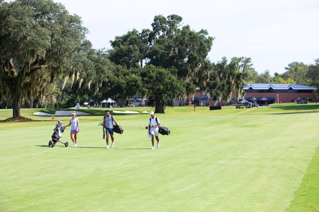Competitors set out onto the Mark Bostick Golf Course in Gainesville during the Underrated Golf Tour on Tuesday. Photo by Megan V. Winslow