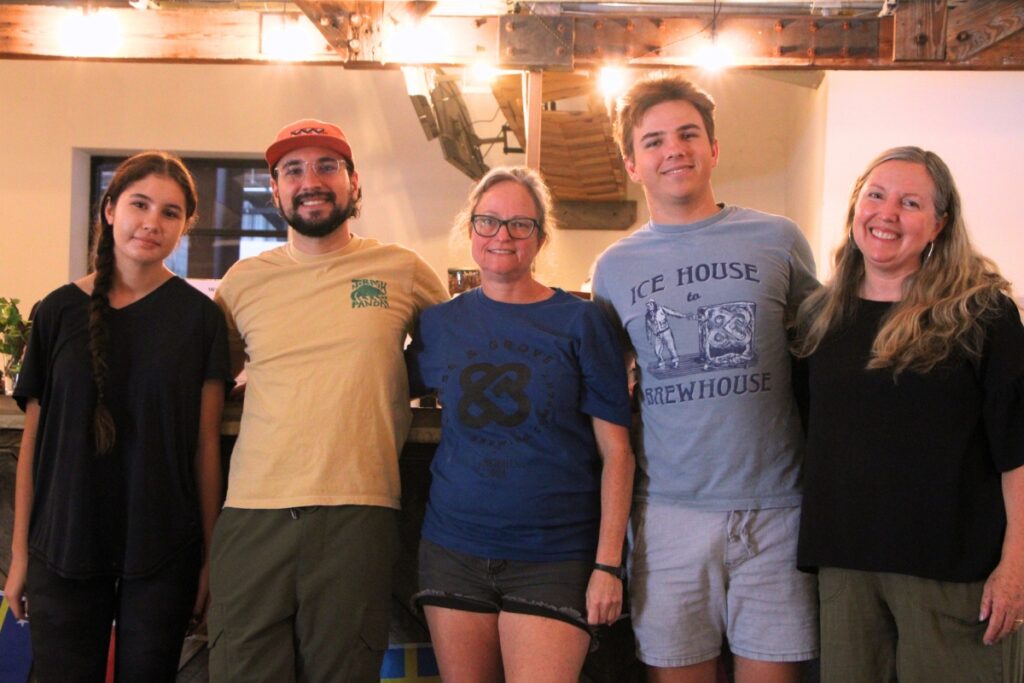 Morning Brew head barista Patty Nobles (second from left) and owner Sally Adkins (far right). Photo by Lillian Hamman