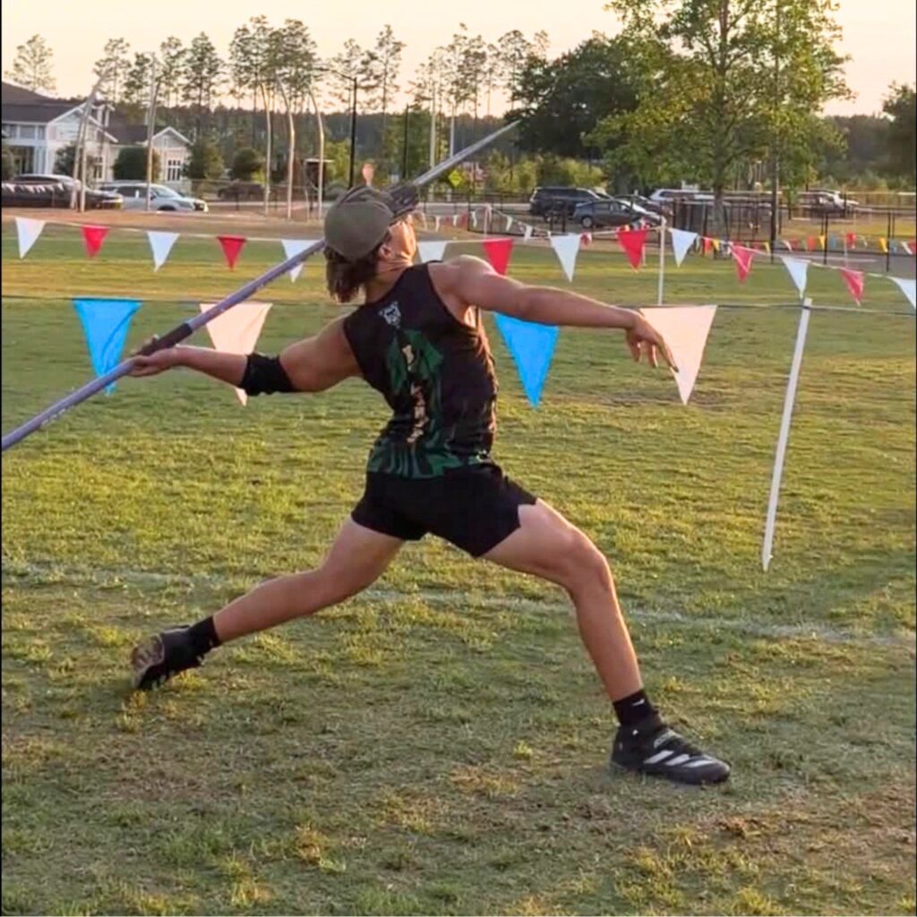 Suwannee's Frank Brookins placed seventh in the javelin at the 2A state meet. Courtesy of Twon Williams