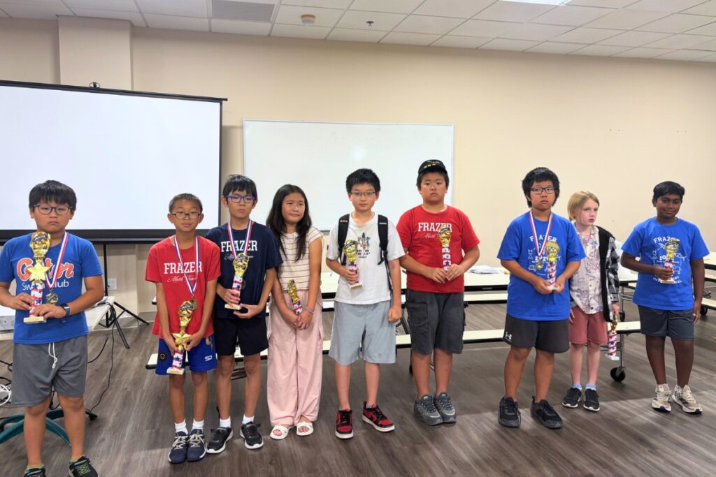 The Frazer School fifth-grade team finished first at the annual Math League competition in April. Courtesy of The Frazer School