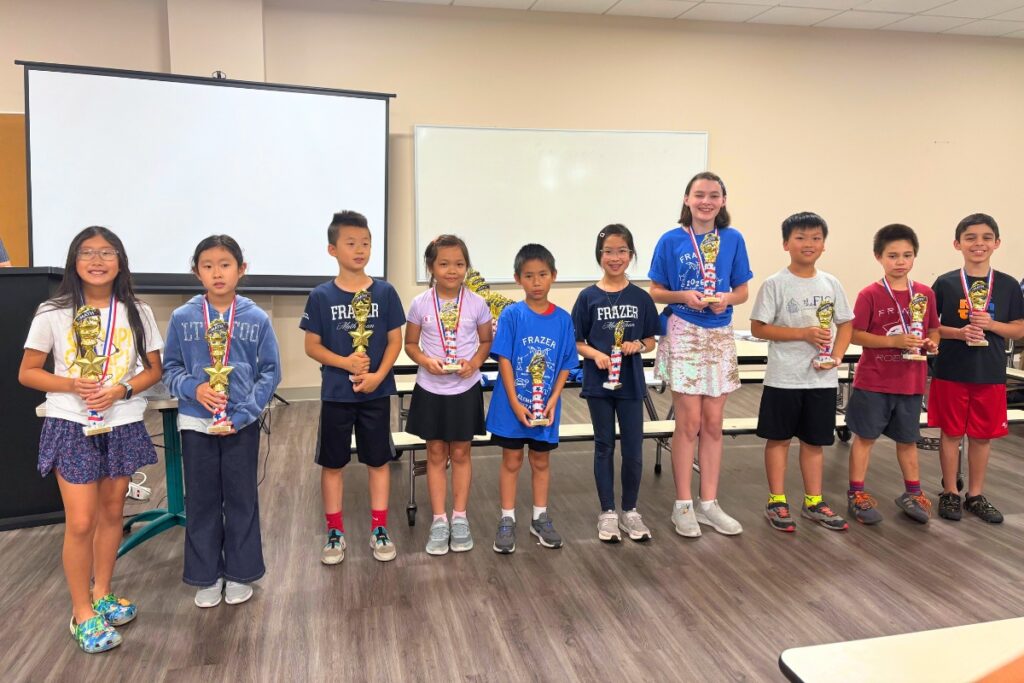The Frazer School fourth-grade team took fifth at the annual Math League competition. Courtesy of The Frazer School