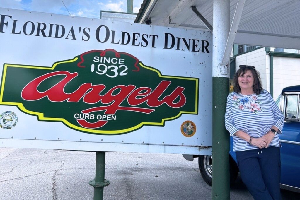 The author, Ronnie Lovler, stands outside Angel’s Diner. Photo courtesy of Ronnie Lovler