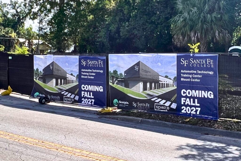 The automotive technology training center at the SF College Blount Center is being built on the former site of Mauldin’s Auto Glass. Photo by Nick Anschultz