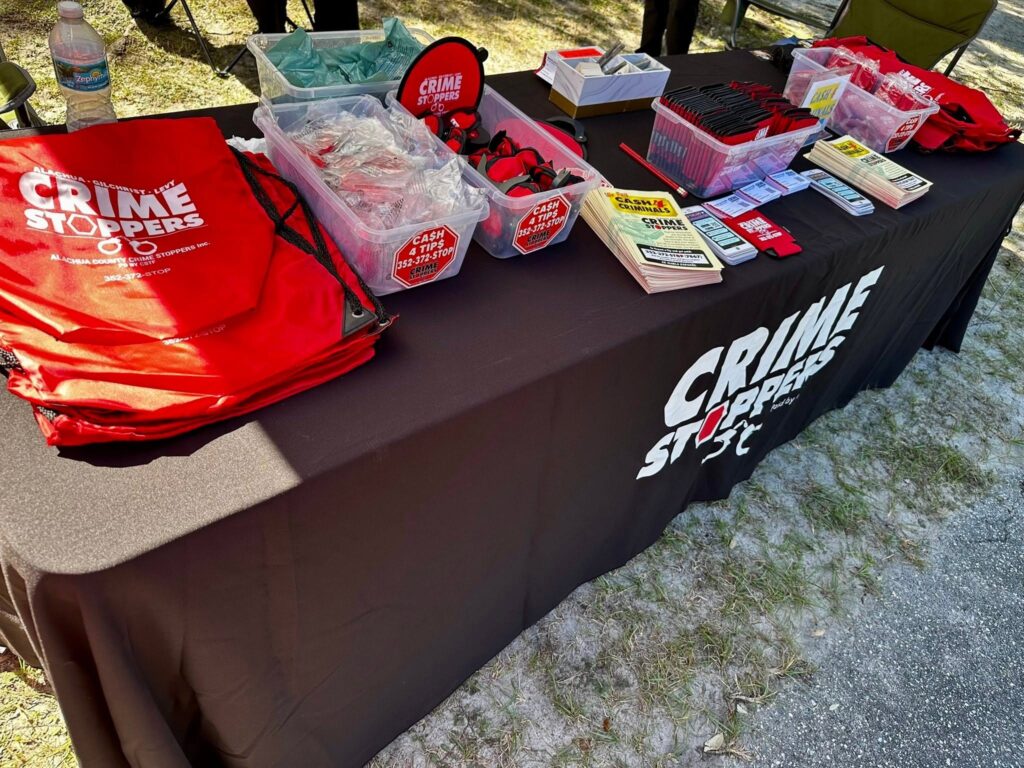 With the rebrand, new merch was ordered for Crime Stoppers of North Central Florida.