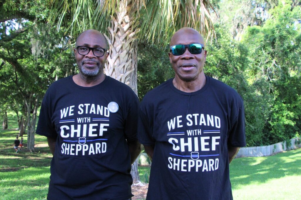 Around 150 community members attended a prayer meeting supporting High Springs Police Chief Antoine Sheppard. Photo by Lillian Hamman