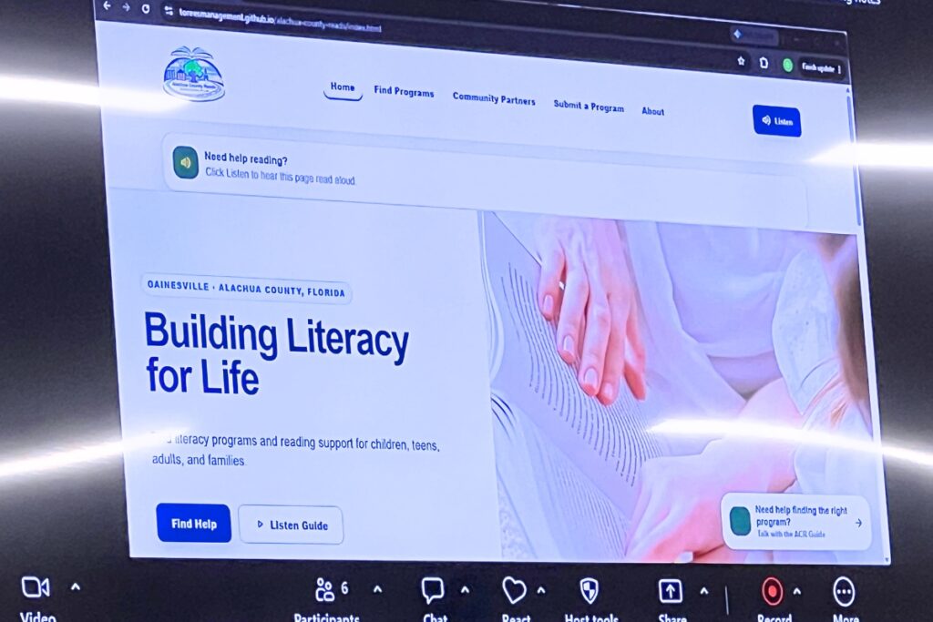 Attendees at Wednesday's meeting were given a sneak peek at the virtual literacy hub, which is expected to go live on Aug. 1. Photo by Nick Anschultz