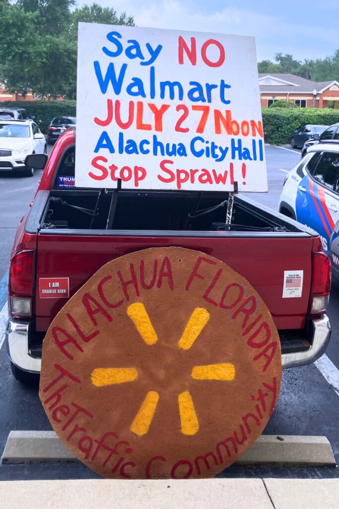 Despite the earlier meeting time, citizens filled Alachua City Hall to hear the City Commission debate the rezoning of the Farmlands Commercial development, which is expected to bring a Walmart.