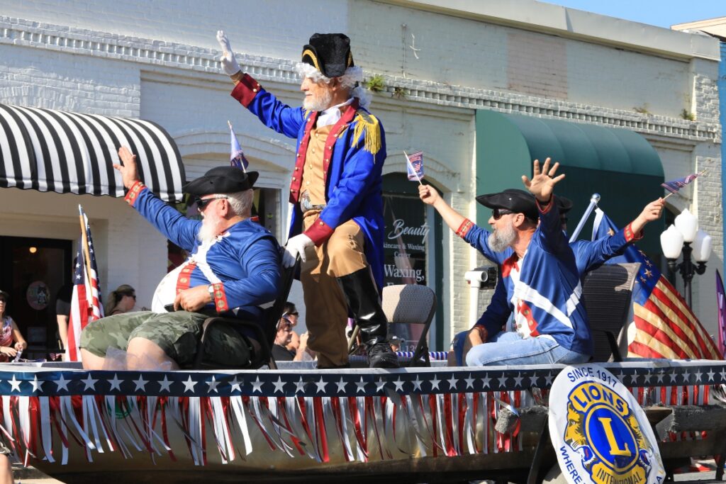 The Newberry Lions Club recreates George Washington's crossing the Delaware River. 