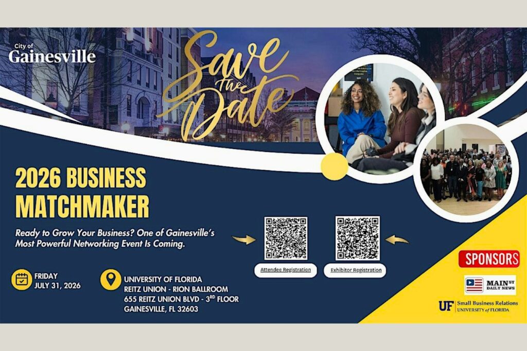 The city of Gainesville will host its 2026 Business Matchmaker networking event on Friday at the UF Reitz Union. Courtesy city of Gainesville