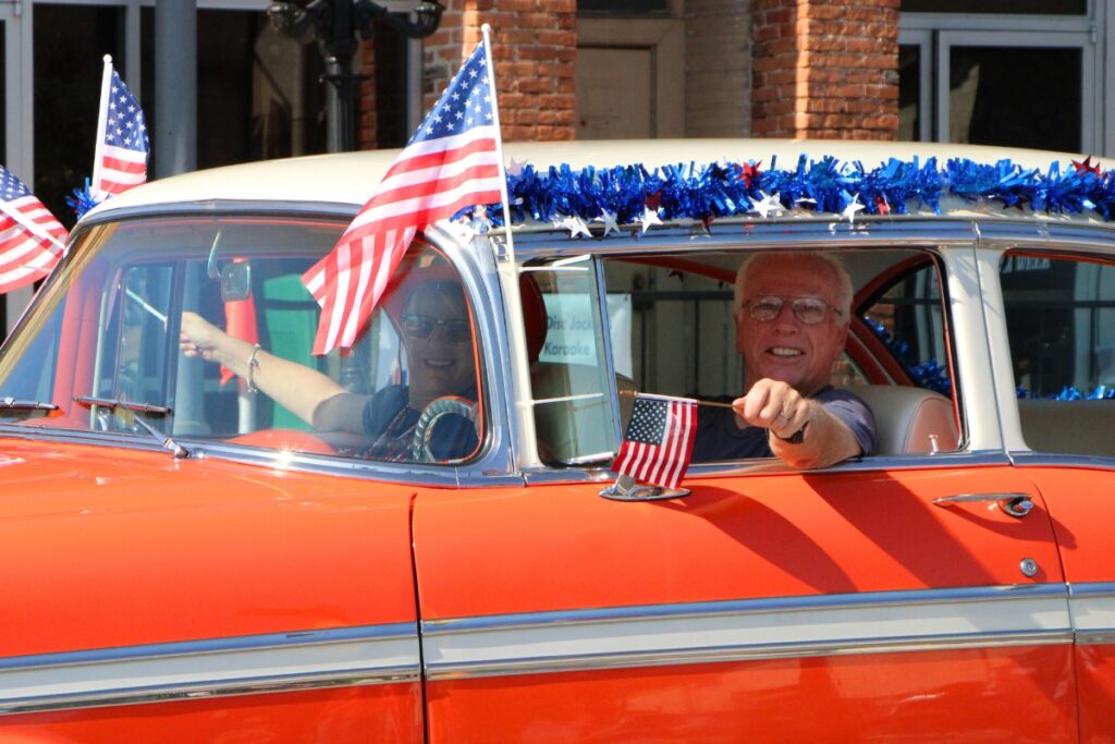 The parade featured classic cars and a Ford Model T. 