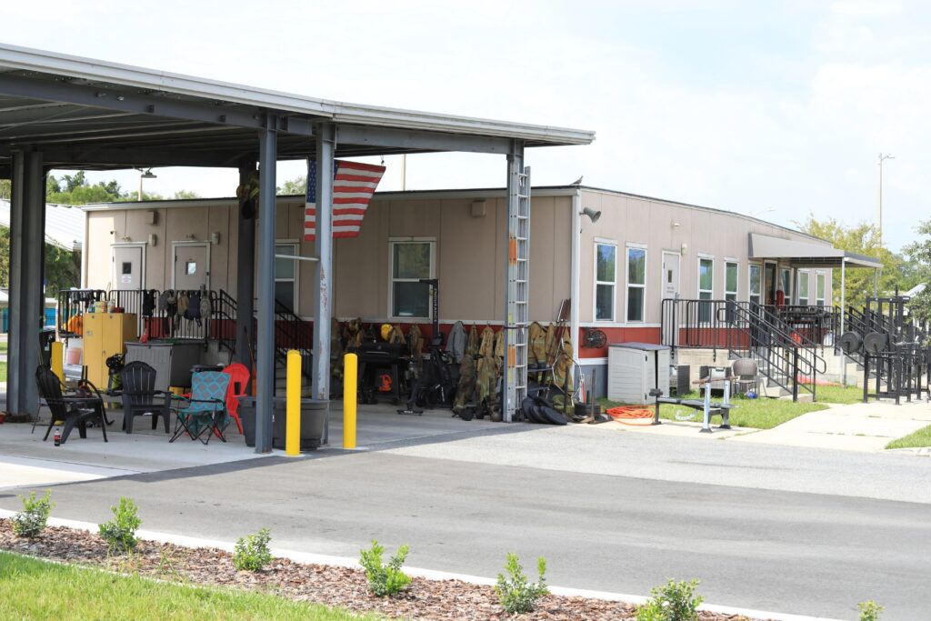 The temporary Fire Station 9 built in 2017. Photo by Seth Johnson