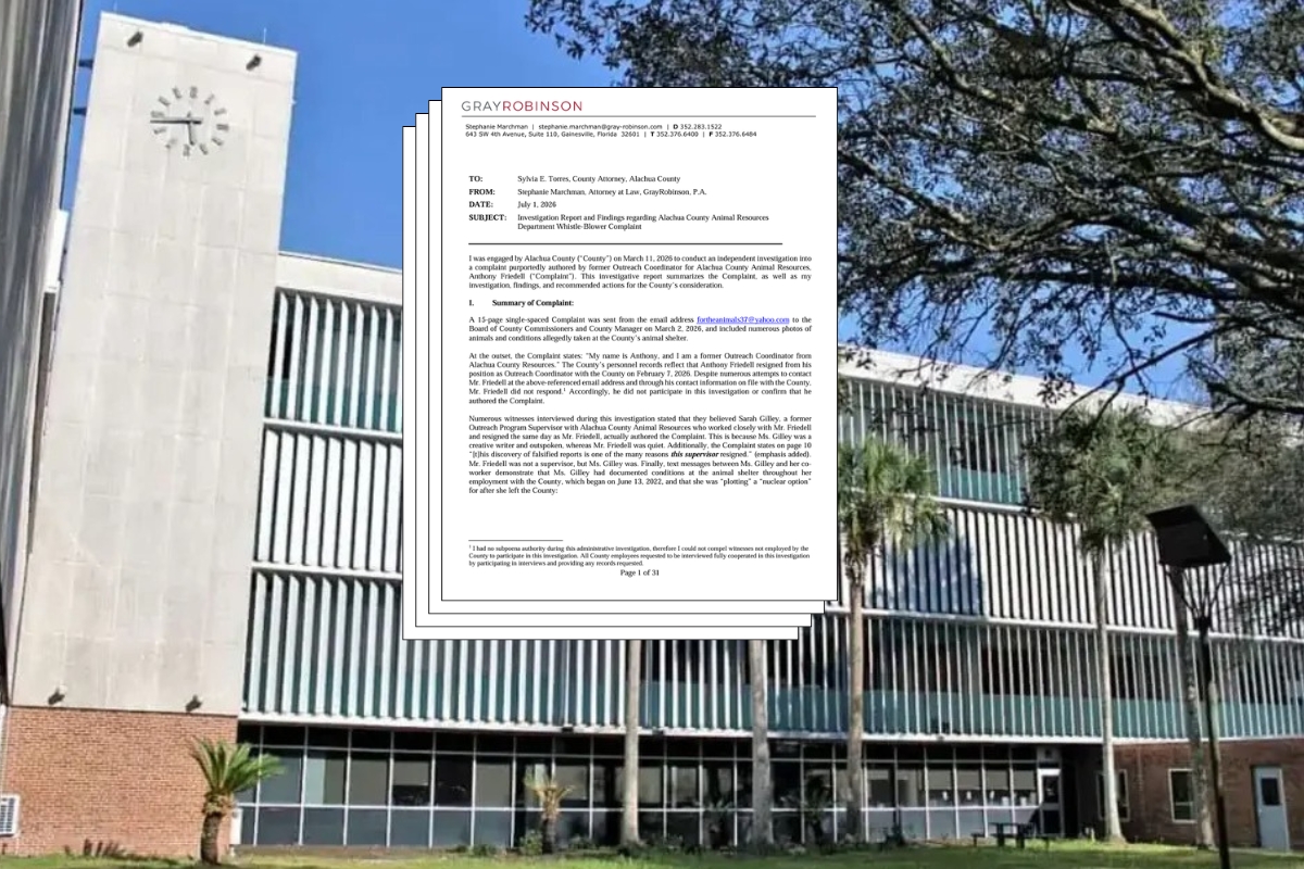 Whistleblower investigation clears Alachua County staff of animal mistreatment