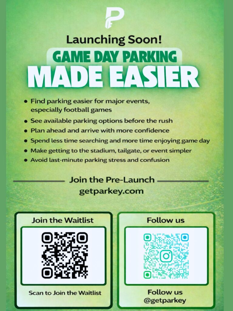 Three UF students recently developed the Parkey app to help people with game day parking. Courtesy of Trevor Regli