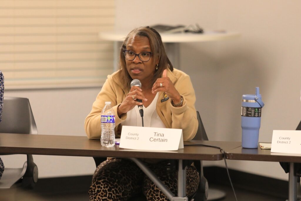 Tina Certain, a current school board member, switched to run for the county commission. Photo by Seth Johnson