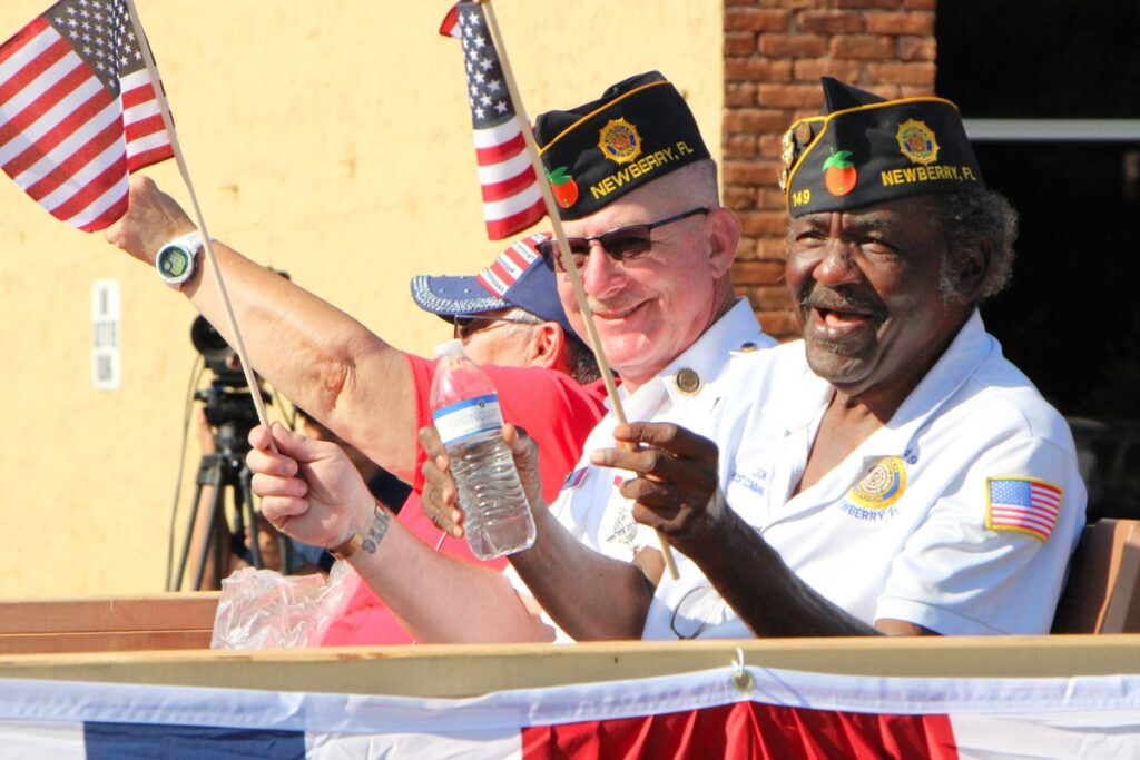Veterans with Newberry's American Legion Post 149 gathered on a float for the parade. 