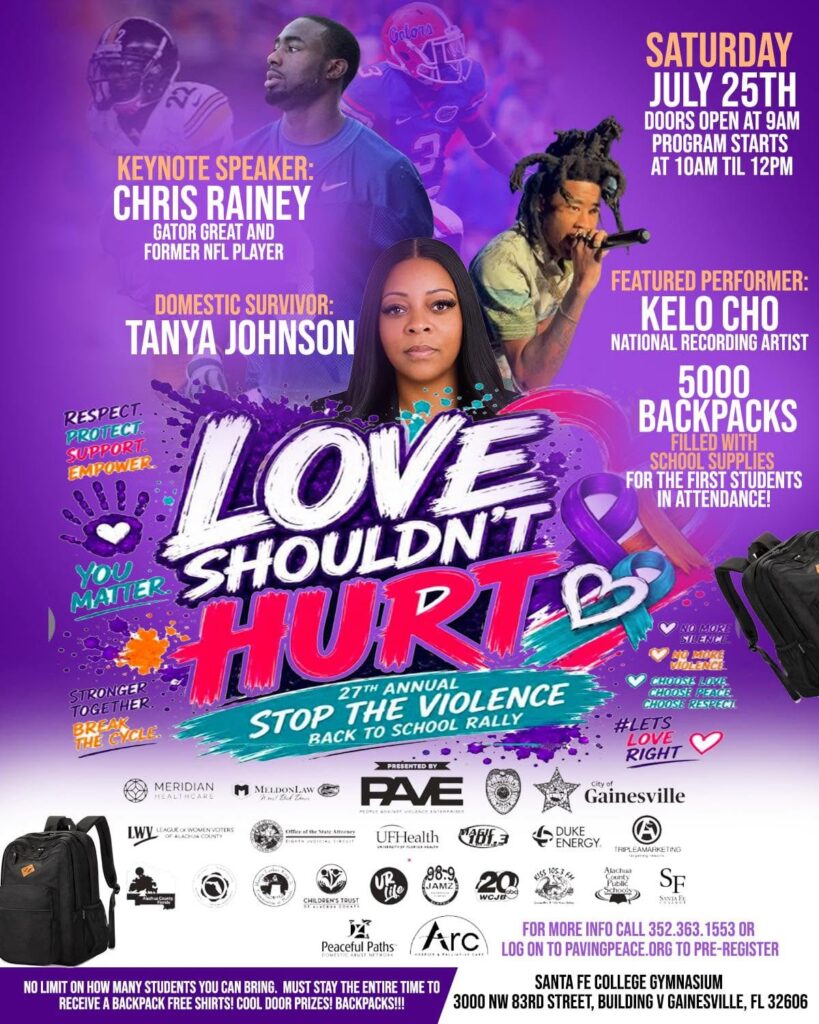 Alachua County children and their families are invited to attend the 27th annual Stop the Violence Back-to-School Rally slated for Saturday, July 25. 