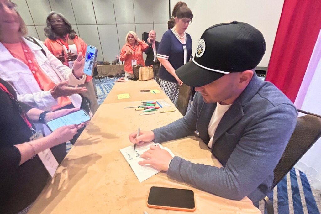 Book signing with Jeremy Bloom. Photo by Ronnie Lovler
