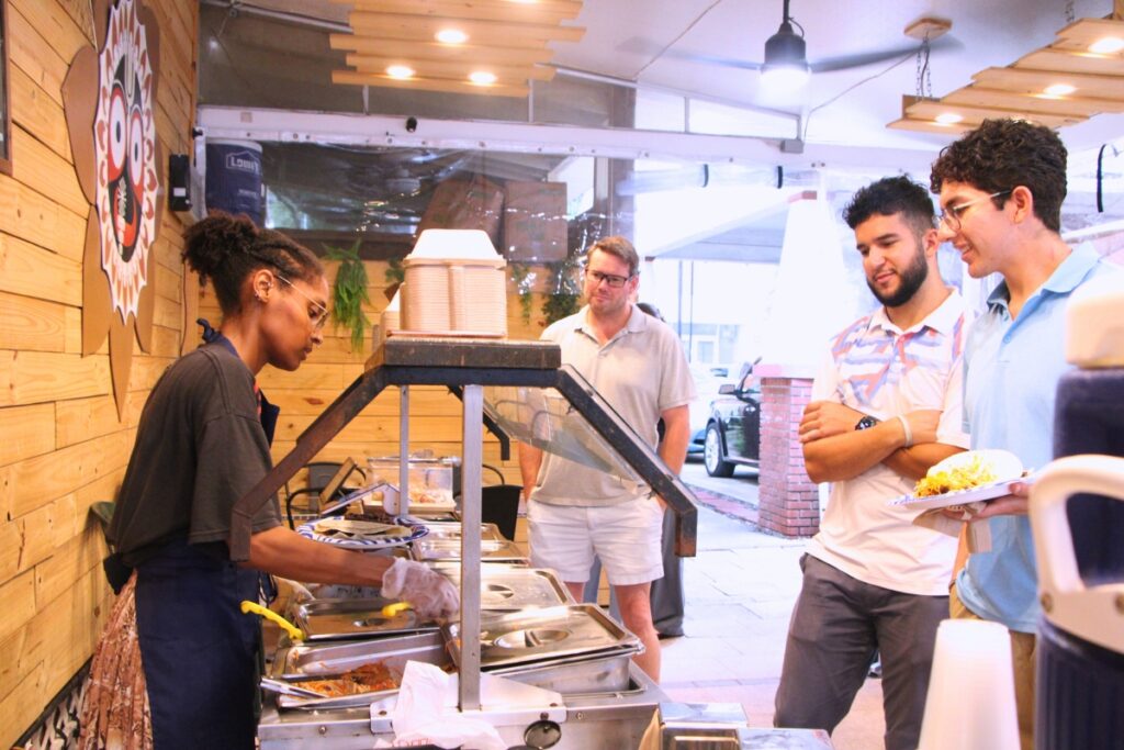 Krishna Lunch continues serving free vegetarian meals from off-campus location. Photo by Lillian Hamman