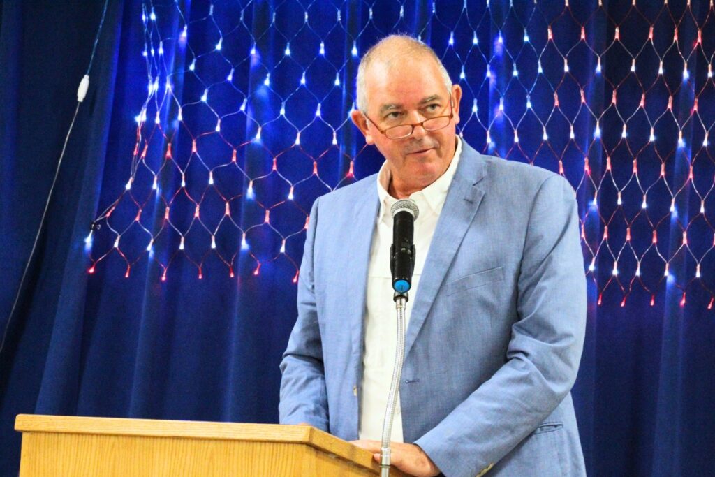 State Rep. Chad Johnson speaks at Friday's ribbon cutting. Photo by Nick Anschultz