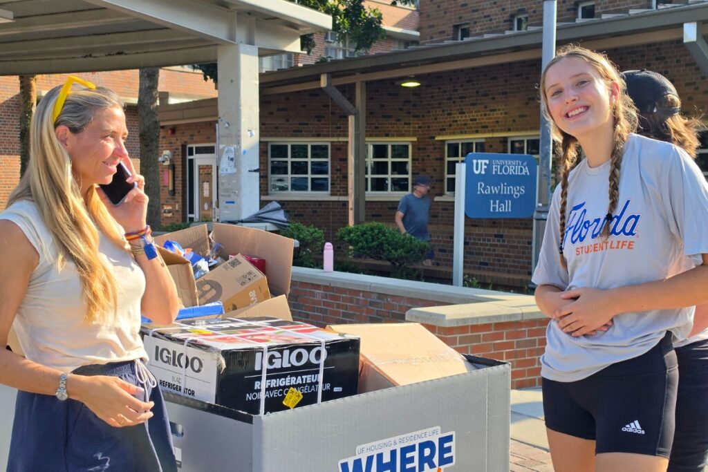 UF Student Life, parents and students unloaded boxes and packed dorms heading into the fall semester. Photo by Janalyn Peppel