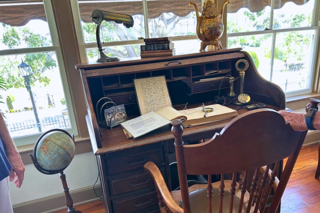 A desk used by John D, Rockefeller with a nice window view Photro by Ronnie Lovler