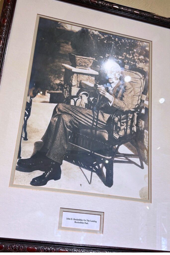 A photo of oil magnate John D. Rockefeller hangs on the wall in The Casements. Photo by Ronnie Lovler