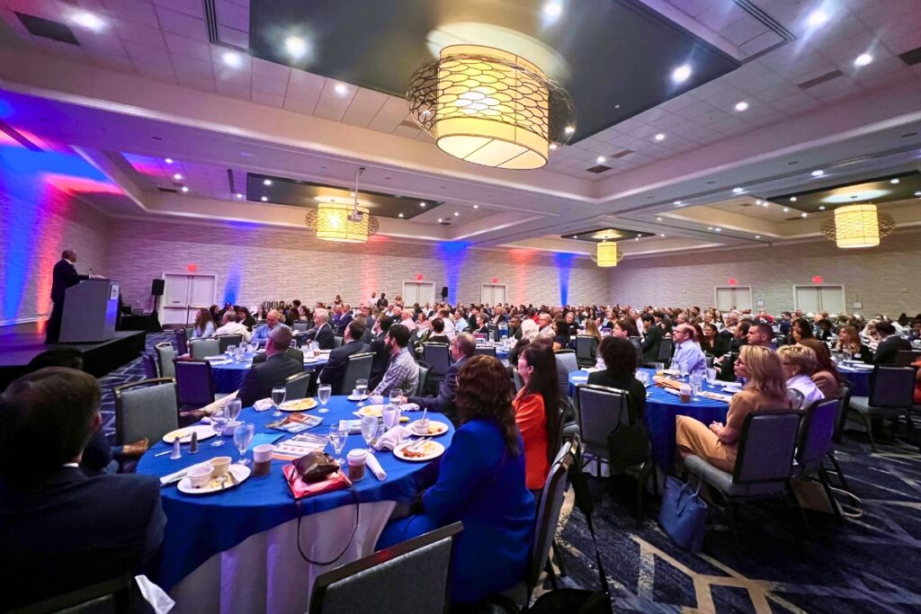 A record crowd was on hand to hear UF President Stuart Bell speak at the Eye Opener Discovery Breakfast on Thursday. Photo by Nick Anschultz