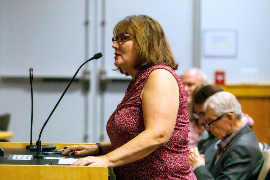Alachua Planning and Zoning Board Member Danielle Judd suggests the city consider new state legislation impacting how and when local governments articulate data centers in their comprehensive plan. Photo by Walker Smith