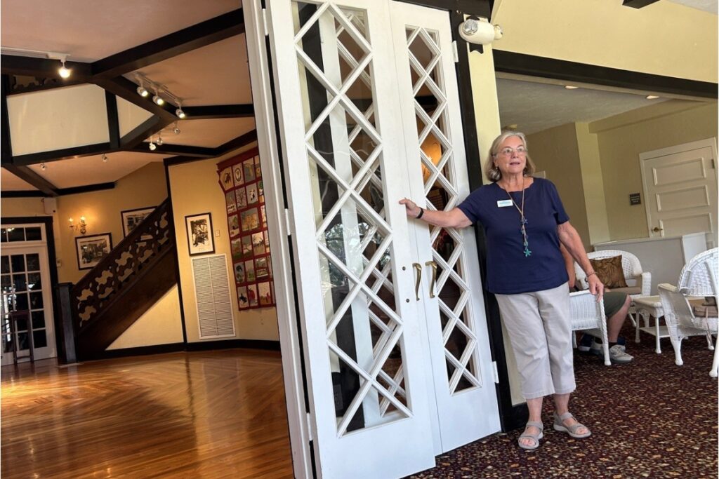 Barbara Schulman gives a tour of The Casements. Photo by Ronnie Lovler