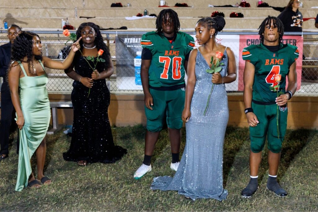 Eastside's homecoming court nominees prepare to take the field during the homecoming game against Dunnellon on Friday night at Citizens Field. Photo by Walker Smith